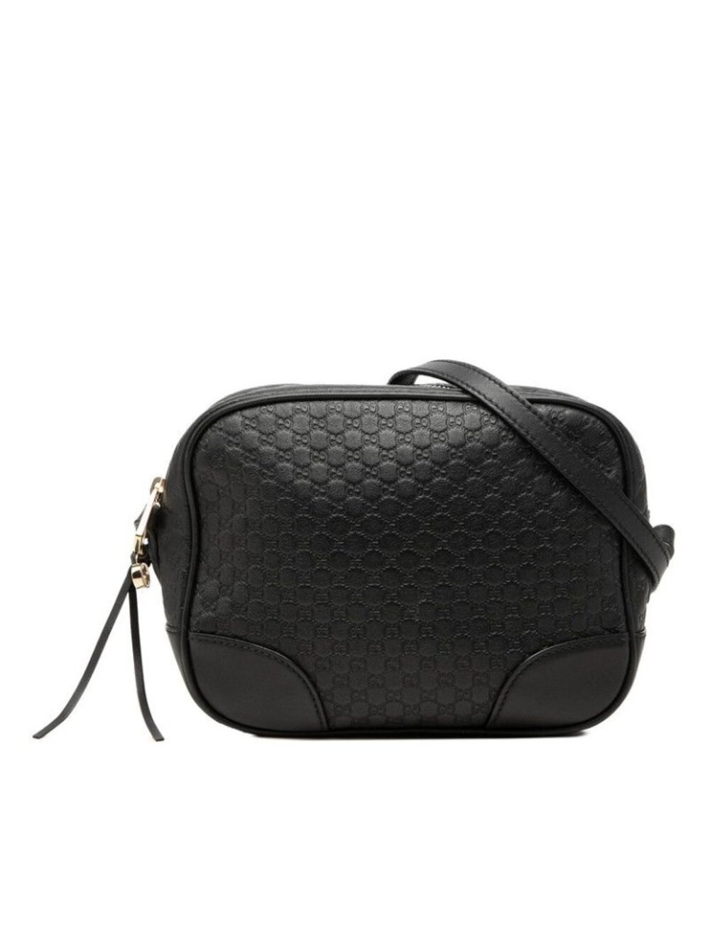 Gucci Micro Guccissima Crossbody Shoulder Bag Black Leather